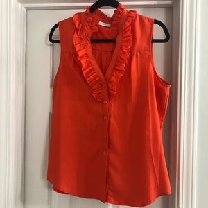 Red/orange ruffle tank